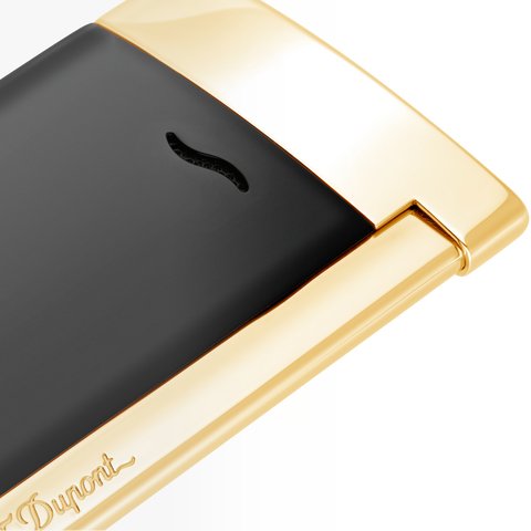 DUPONT SLIM 7 BLACK &amp; GOLD LIGHTER ART 027708
