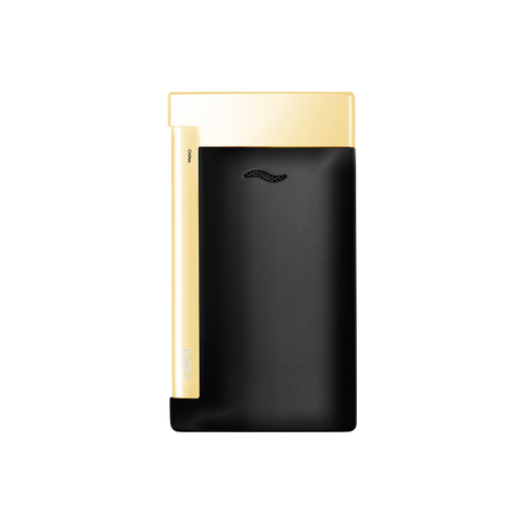 DUPONT SLIM 7 BLACK &amp; GOLD LIGHTER ART 027708