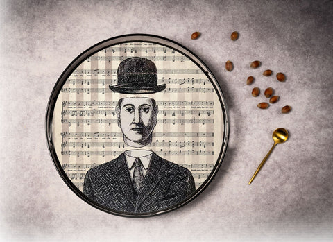 VASSOIO WHITE AND BLACK MAN PLATEAU LAQUE' ROND 35 CM BLUE SHAKER