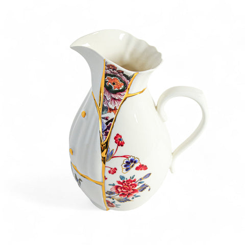 CARAFFA KINTSUGI PORCELLANA E ORO 19X14 H 25 09645 SELETTI WHITE