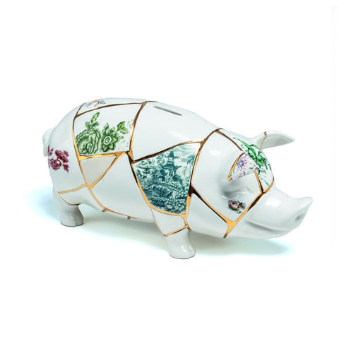 SALVADANAIO SELETTI IN PORCELLANA KINTSUGI PIGGY BANK 09942