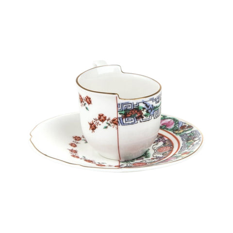 TAZZINA CAFFE' CON PIATTINO PORCELLANA HYBRID 09743 SELETTI MULTICOLOR