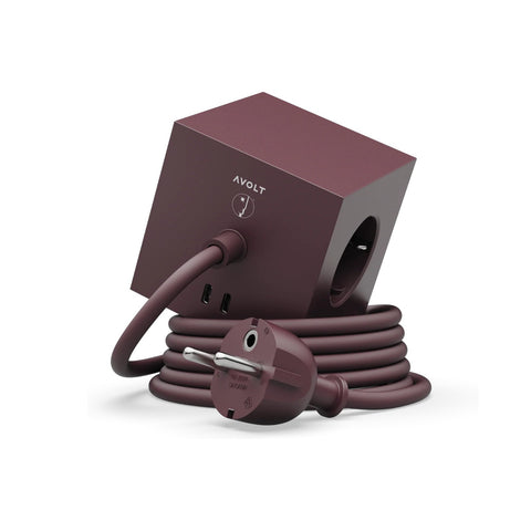 PRESA SQUARE 1 USB-C SQ1-EUFC20-18RR MULBERRY RED AVOLT