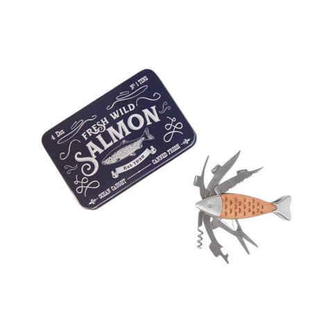 COLTELLINO MULTIUSO WILD SALMON SCATOLA METALLO ART. 28008 BALVI MULTICOLOR