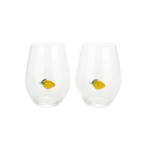 SET 2 BICCHIERI BOTANICAL LEMON 28118 YELLOW BALVI