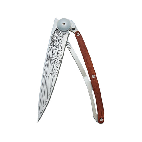 COLTELLINO TASCABILE TITANIUM CORAL WOOD WING ART. 1CB000016 DEEJO