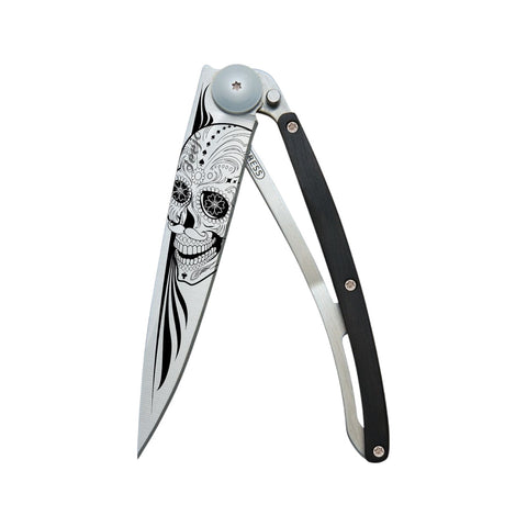 COLTELLINO TASCABILE TITANIUM EBONY WOOD LATINO SKULL ART. 1CB000021 DEEJO