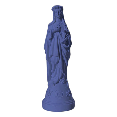 LAVANDE J'AI VU LA VIERGE STATUETTA MADONNA CON FIORI IN MANO CM 21