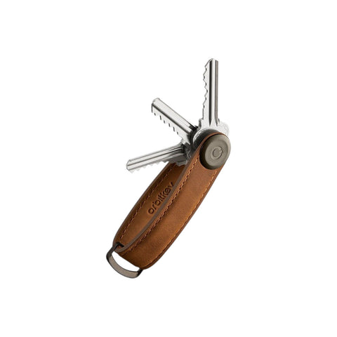 ORBITKEY 2.0 LEATHER CHESTNUT BROWN-BROWN KEYCHAIN