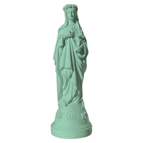 NUVOLA BLU J'AI VU LA VIERGE STATUETTA MADONNA CON FIORI IN MANO CM 21
