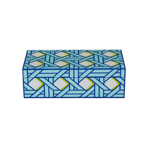 LACQUER BASKETWEAVE BOX - SMALL ART. 34055 JONATHAN ADLER MULTICOLOR