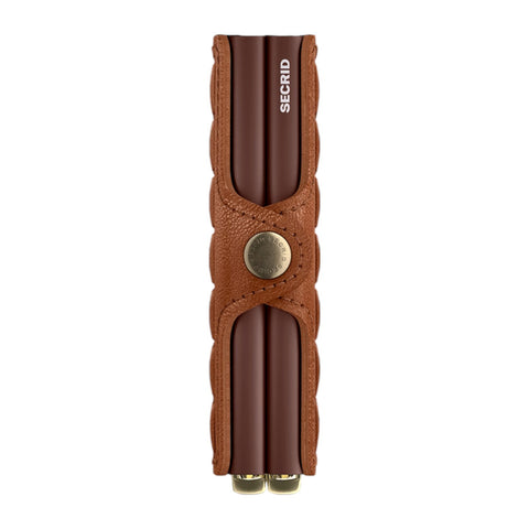 PORTAFOGLIO PREMIUM TWINWALLET EMBOSS LINES + SECRID TEI COGNAC