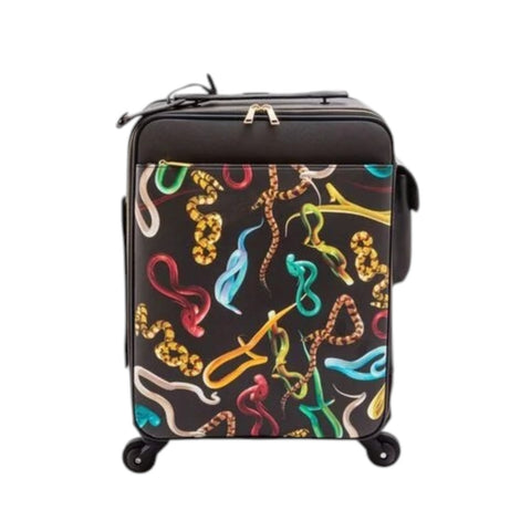 TROLLEY BAG IN LEATHERETTE TOILETPAPER CM.40X25 H.55 SNAKES SELETTI
