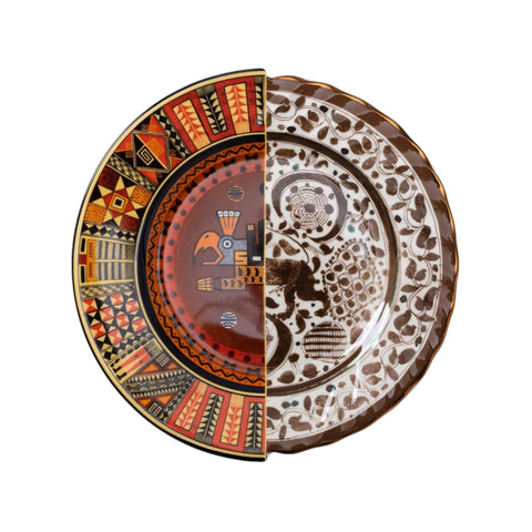 PORCELAIN FLAT PLATE SELETTI HYBRID MITLA ART 09141