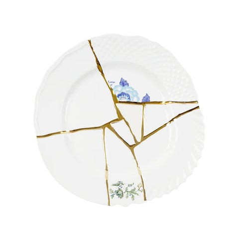 PORCELAIN FLAT PLATE SELETTI KINTSUGI N3 ART 09613