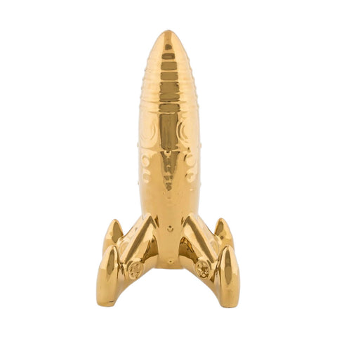 LA MIA ASTRONAVE IN PORCELLANA GOLD CM.13,5X13,5X27 ART. 10413ORO SELETTI