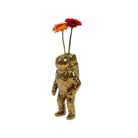 VASE SELETTI ASTRONAUT GOLD ART 10933
