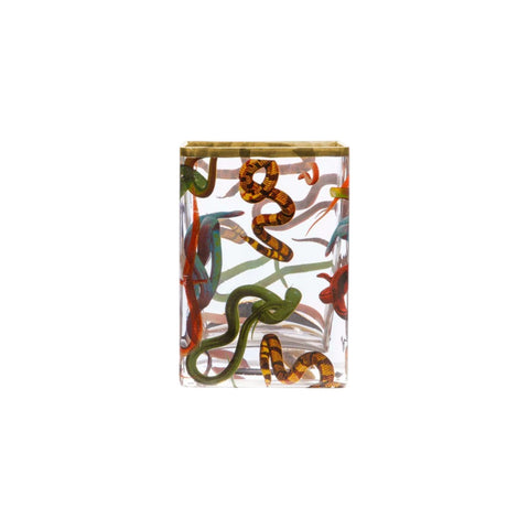 "SELETTI TOILETPAPER GLASS VASE CM. 10X8 H.14 SNAKES ART. 14121"