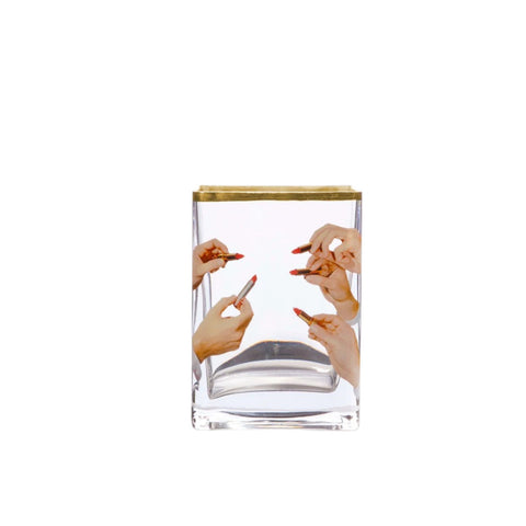 VASO IN VETRO TOILETPAPER 10X8 H14 14123 LIPSTICKS SELETTI