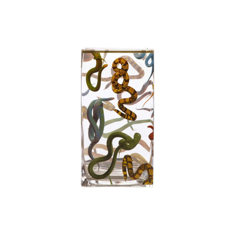 "SELETTI TOILETPAPER GLASS VASE CM.15X15 H.30 SNAKES ART. 14151"