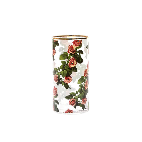 "SELETTI GLASS VASE TOILETPAPER 14173 ROSES"