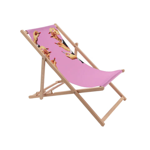 FOLDING DECK CHAIR SELETTI TOILETPAPER LIPSTICK PINK ART 16685