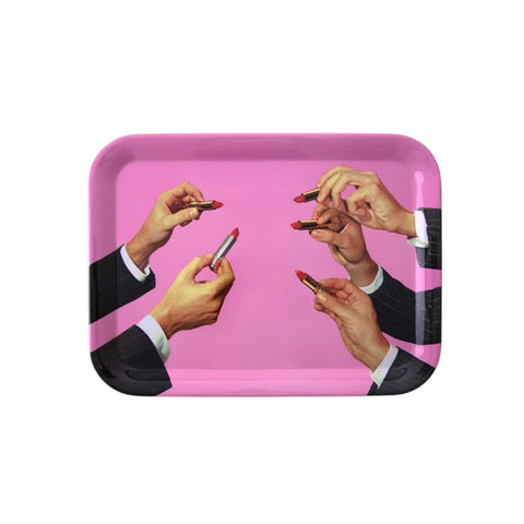 "SELETTI MELAMINE TRAY 32X43,5 LIPSTICK PINK ART 19030"