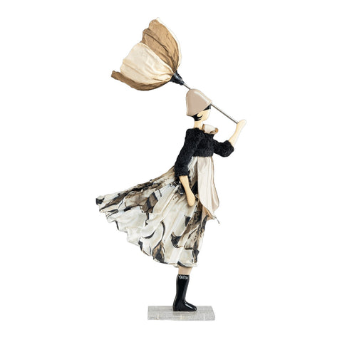 LAMPADA LITTLE GIRL MINTHI PARALUME FIORE BEIGE E NOCCIOLA SKITSO