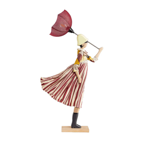 LAMPADA LITTLE GIRL ROIO PARALUME BORDEAUX E BASE LEGNO FAGGIO SKITSO