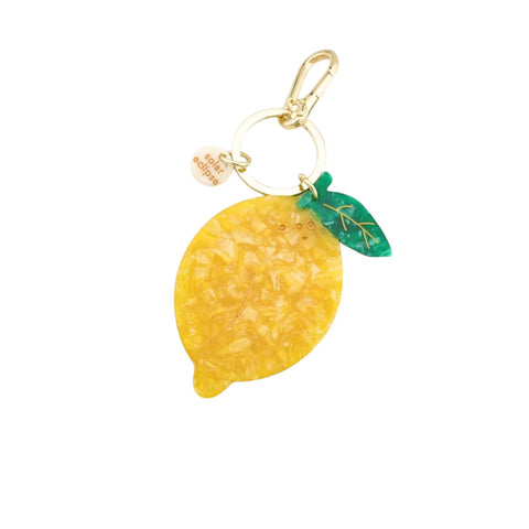 PORTACHIAVI HANDPAINTED LEMON BAG CHARM KEYCHAIN SOLAR ECLIPSE