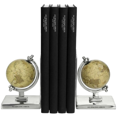 COPPIA REGGILIBRI VINTAGE GLOBE ALLUMINIO ART. 862846U828 SPALDING