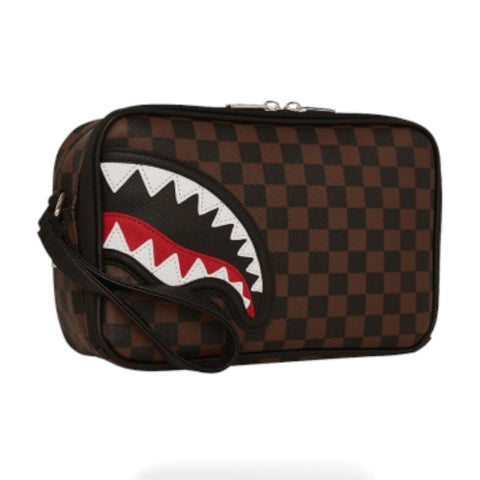 SAWTOOTH SHARKS IN PARIS TOILETRY BRICK 910B7840NSZ SPRAYGROUND BROWN