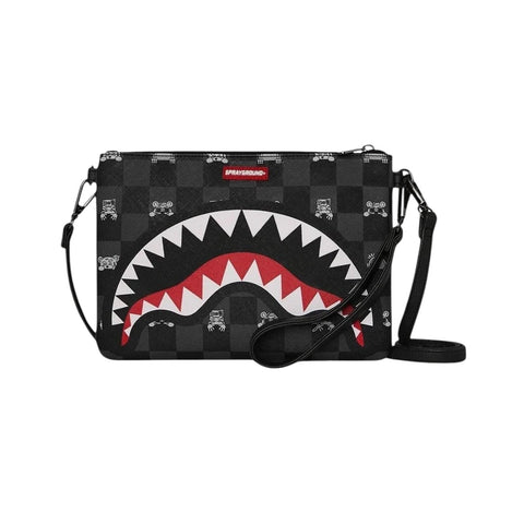 CROSSOVER CLUTCH GRAY PEEKING CHARACTER ART. 910B8915NSZ SPRAYGROUND