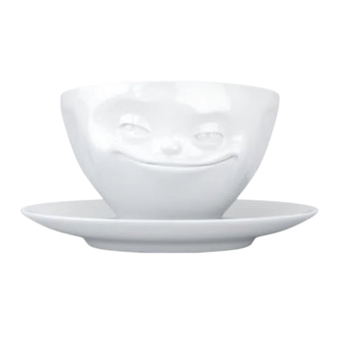 TAZZA COFFEE CUP GRINNING T014101 TASSEN WHITE