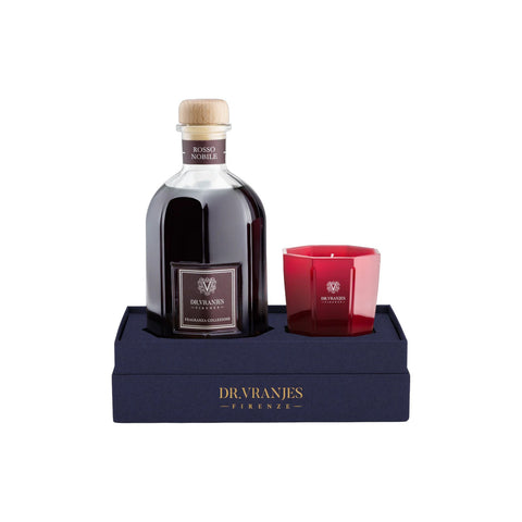 GIFT BOX SET 250 ML +80 GR CANDELA ART.GFT0X16BHBUE2 ROSSO NOBILE DR. VRANJES