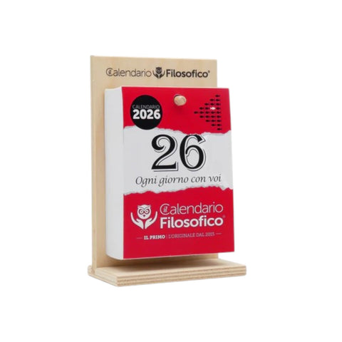 CALENDARIO FILOSOFICO 10X14 CON SUPPORTO IN LEGNO ART. A6FLEG26