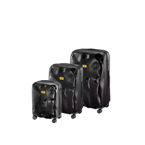 SET 3 TROLLEY CABIN-MEDIUM-LARGE ICON CB160 CRASH BAGGAGE BLACK