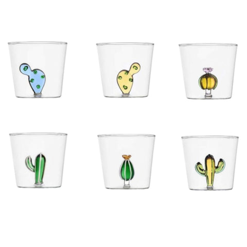 SET 6 BICCHIERI ASSORTITI DESERT PLANTS 352099S ICHENDORF MILANO