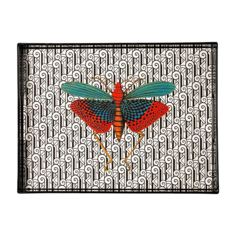 VASSOIO INSECT 2 PLATEAU LAQUE' RECTANGLE 40X30 BLUE SHAKER