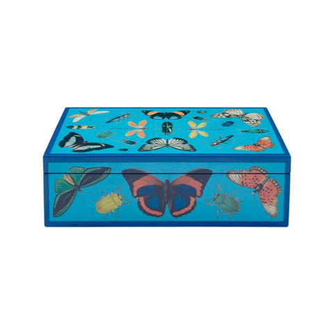 SCATOLA LACQUER BOTANIST MEDIUM 32612 JONATHAN ADLER BLUE
