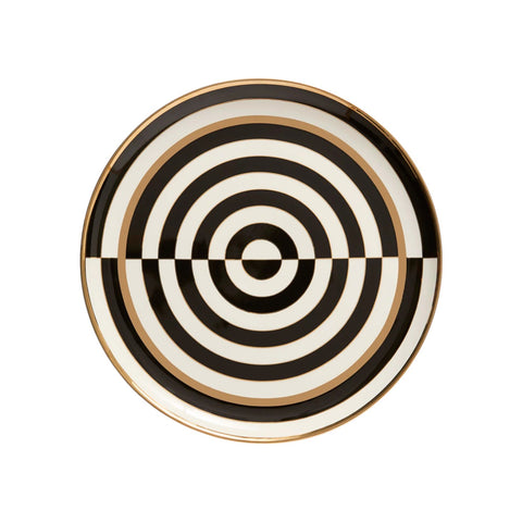 VASSOIO OP ART ROUND SERVING TRAY 34817 JONATHAN ADLER BLACK