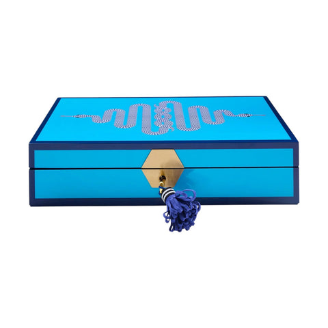 SCATOLA EDEN LACQUER JEWELRY SMALL 34764 JONATHAN ADLER BLUE