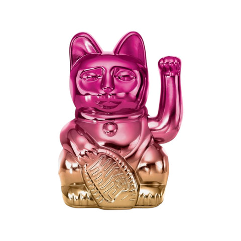 MANEKI NEKO PLAYER TWO SHINY PINK/YELLOW LUCKY CAT MULTICOLOR