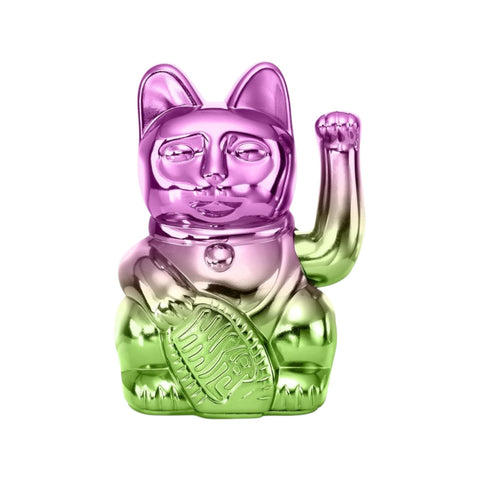 MANEKI NEKO PLAYER SHINY PURPLE GREEN LUCKY CAT MULTICOLOR