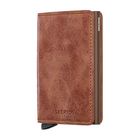 PORTAFOGLIO SLIMWALLET VINTAGE COGNAC-BROWN SECRID BROWN