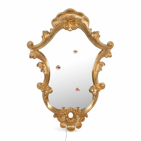 SPECCHIERA CON CORNICE IN PU TRILOGY CM 72X5,5 H 101 17015 SELETTI GOLD