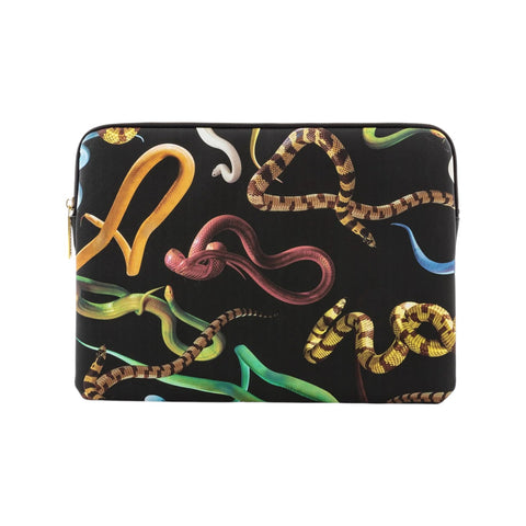 LAPTOP CASE IN TOILETPAPER PRINTED PU CM.34,5X25X2 SNAKES SELETTI