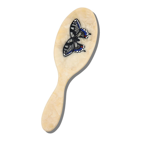 SPAZZOLA HANDPAINTED SWALLOWTAIL HAIR BRUSH SOLAR ECLIPSE
