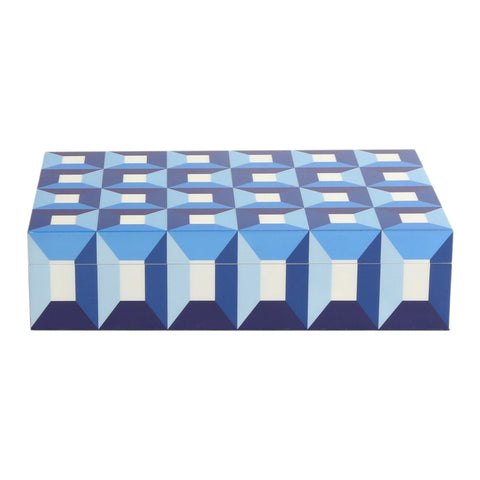 SCATOLA LARGE SORRENTO LACQUER BOX ART. 28529 JONATHAN ADLER BLUE