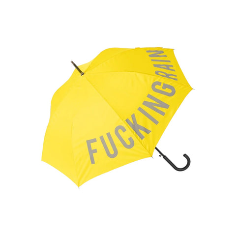 OMBRELLO  FUCKING RAIN GIALLO REFLECTIVE TRANSPARENT FISURA